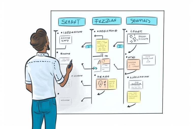 A marketer creating a detailed customer persona on a whi (4)
