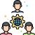 Icon with 3 people representing teamwork